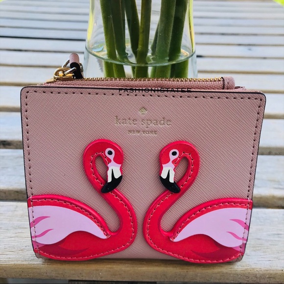 Kate spade flamingo by the pool zip bifold wallet - Picture 7 of 8